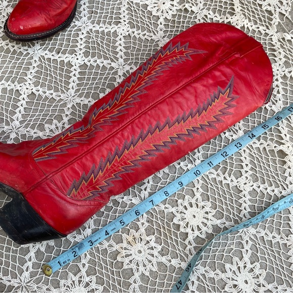 Vintage Western Larry Mahan cowboy red boots - Picture 8 of 9